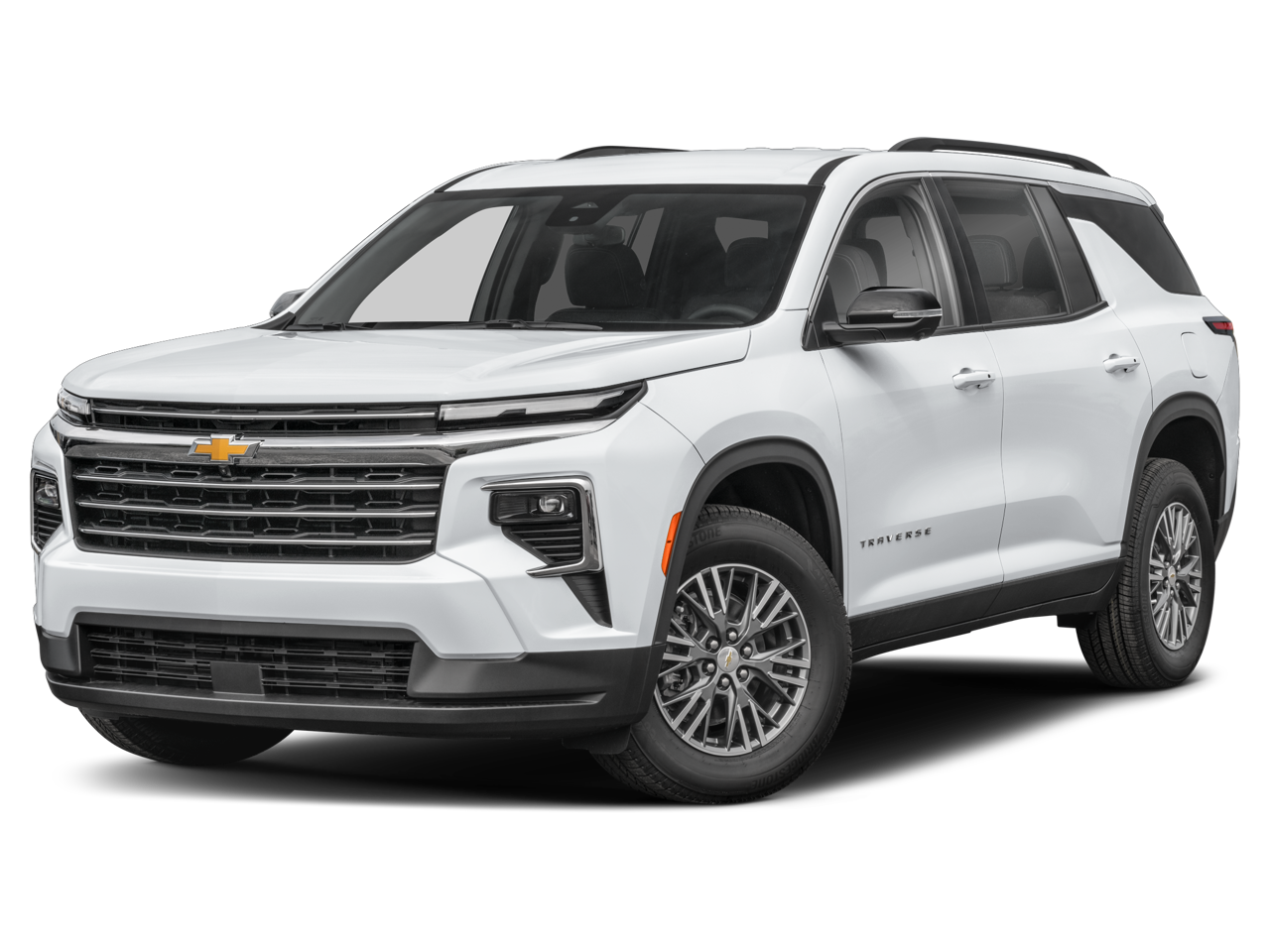 2025 Chevrolet Traverse LT in Mosaic Black Metallic — front three-quarter view