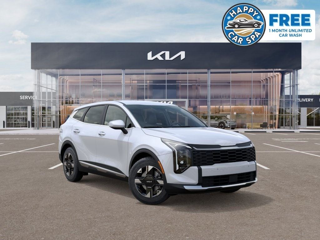 2026 Kia Sportage LX in Glacial White — front three-quarter view