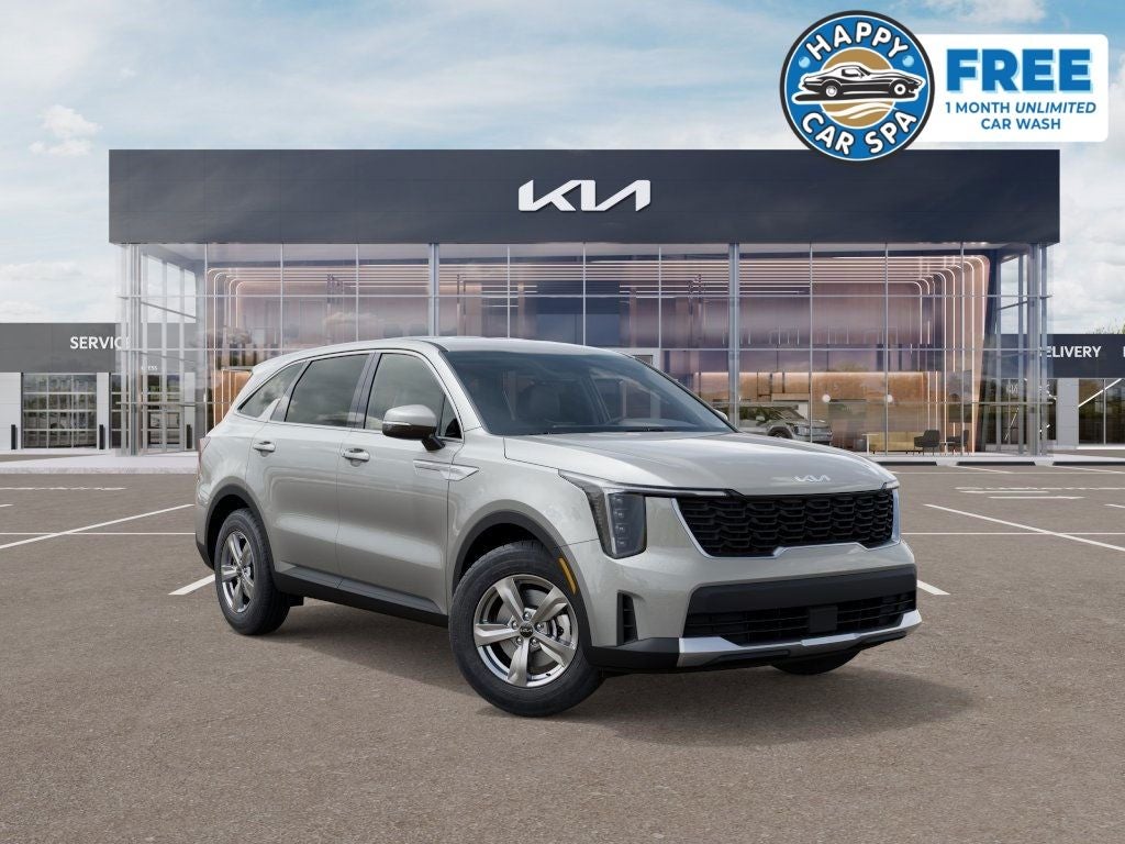 2026 Kia Sorento LX in Ivory Silver — front three-quarter view