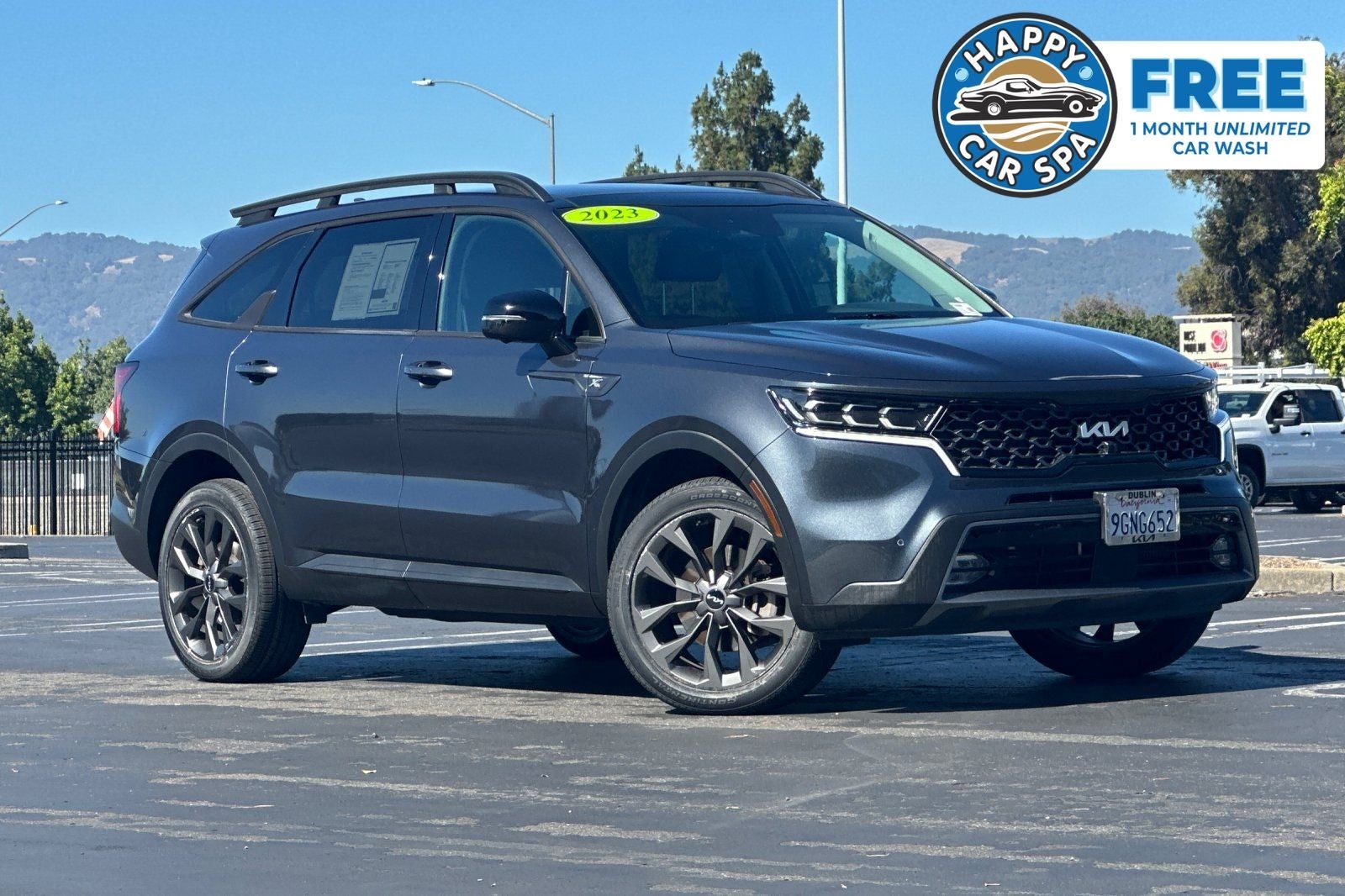 2023 Kia Sorento X-Line SX Prestige in Gravity Gray — front three-quarter view