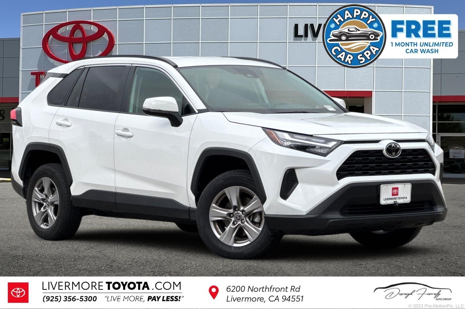 2025 Toyota RAV4 XLE in Ice Cap — front three-quarter view