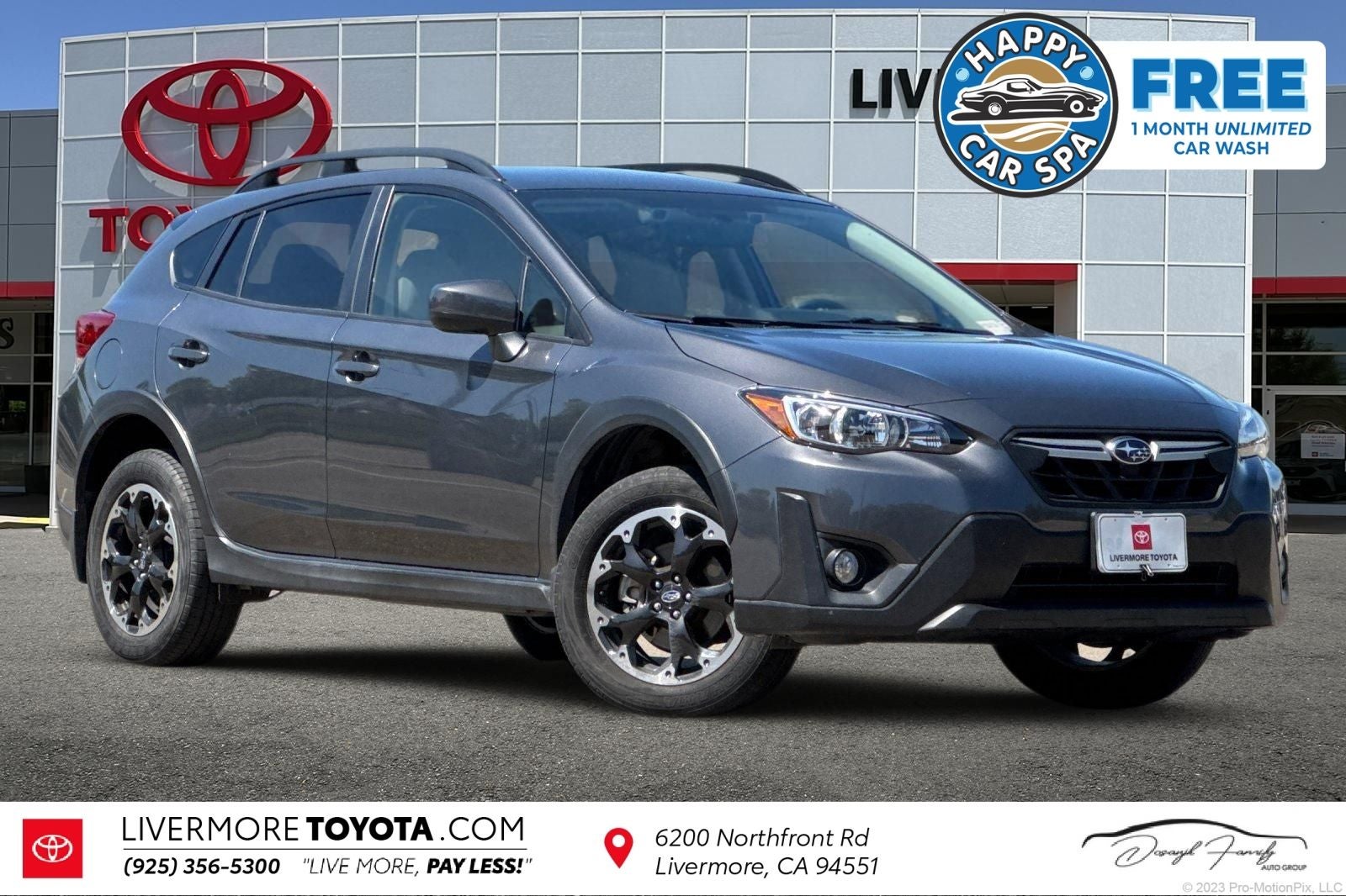 2023 Subaru Crosstrek Premium in Magnetite Gray Metallic — front three-quarter view