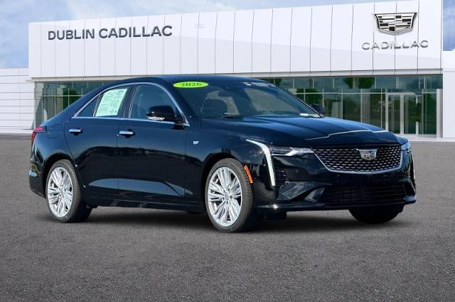 2026 Cadillac CT4 Premium Luxury in Black Raven — front three-quarter view