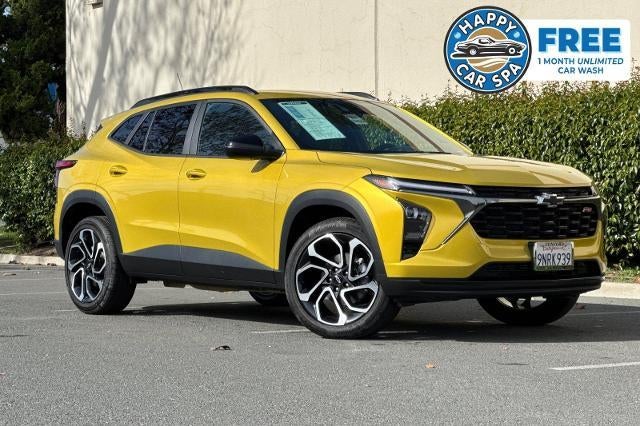 2025 Chevrolet Trax 2RS in Nitro Yellow Metallic — front three-quarter view