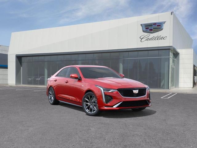 2026 Cadillac CT4 Sport in Radiant Red Tintcoat — front three-quarter view