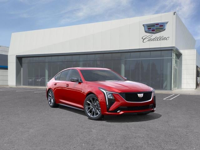 2026 Cadillac CT5 Sport in Radiant Red Tintcoat — front three-quarter view