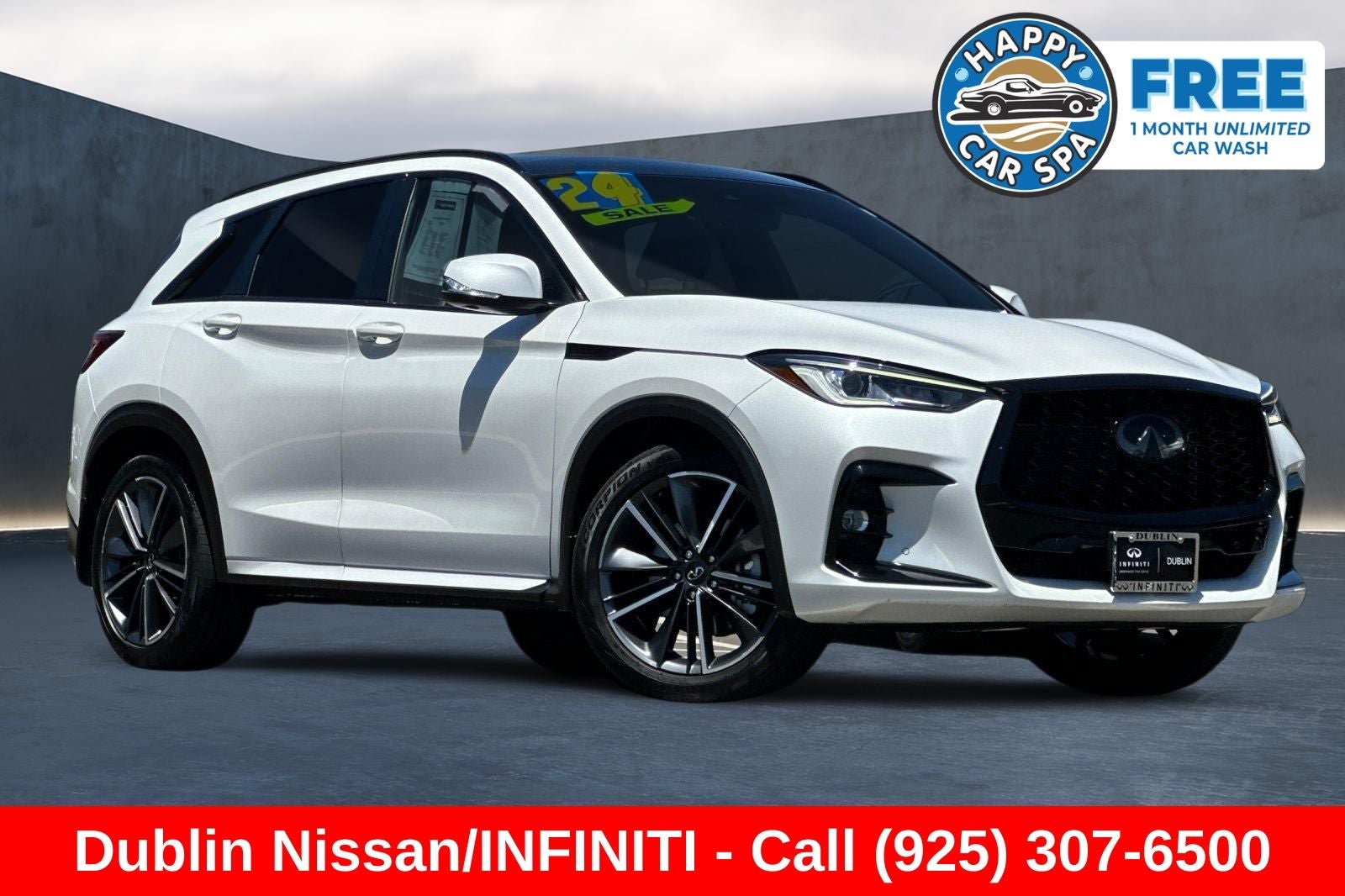 2024 INFINITI QX50 SPORT in Radiant White — front three-quarter view